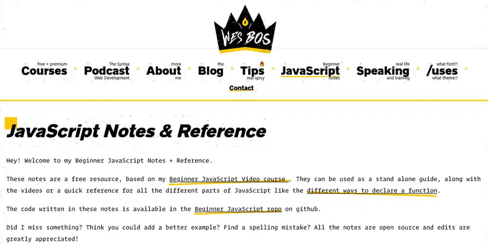JavaScript Notes and Reference