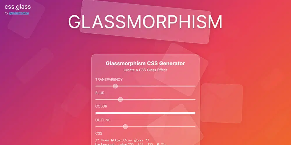 CSS Glass Effect Generator
