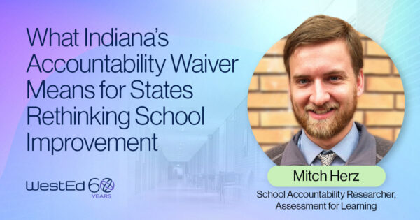 Blog post graphic. Author Mitch Herz is a School Accountability Researcher with Assessment for Learning at WestEd.