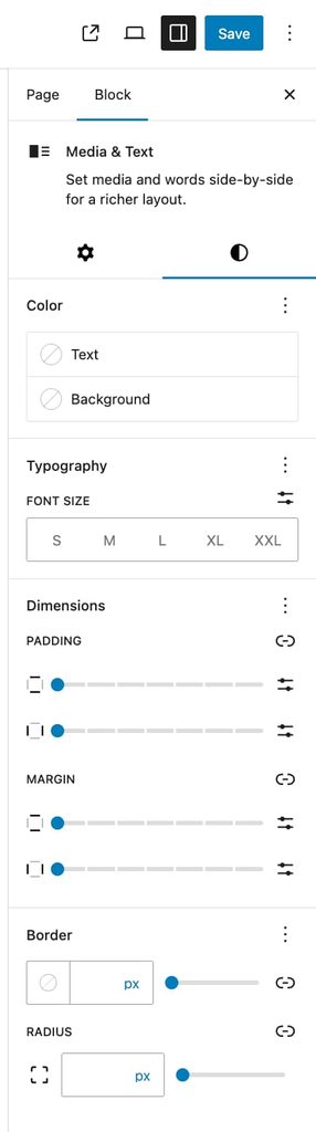 Styles tab