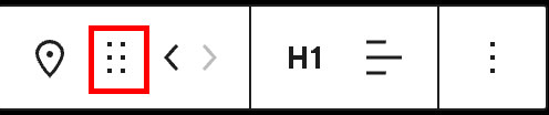 Drag icon in the Site Title Block