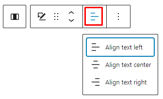 Change text alignment in the Comment Edit Link Block