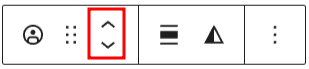 The move arrows on the avatar block toolbar