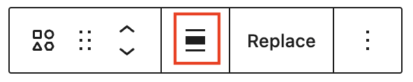 Block toolbar align button