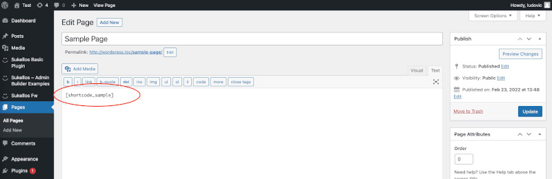 Admin Builder TITAN Basic Plugin shortcode – Sukellos – WordPress expert – Freelance WordPress Developer – Website Creation – Development of WordPress & WooCommerce plugins – LEO2 WooCommerce – WordPress Admin Builder Sukellos Fw installation