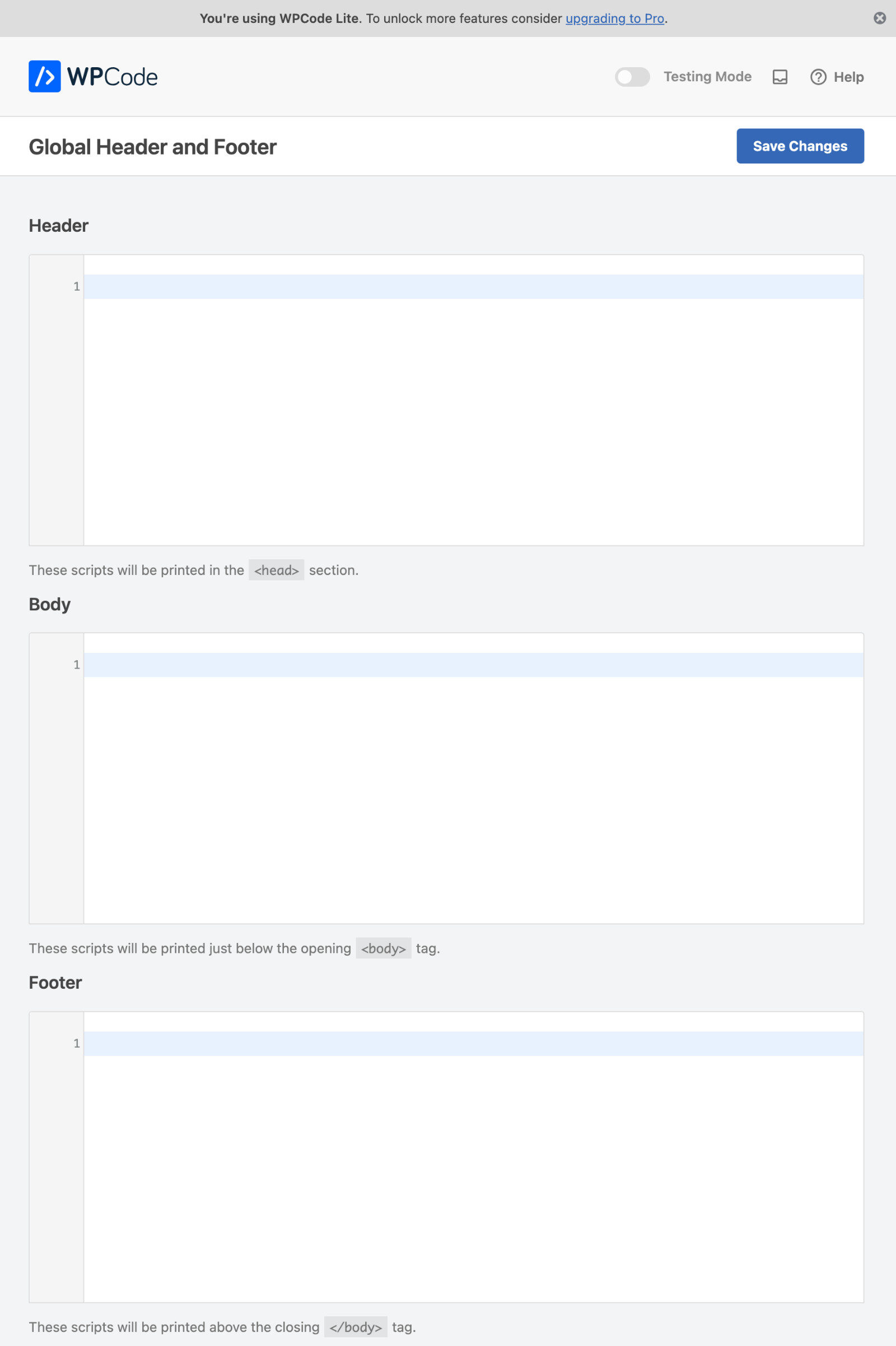 How To Add Header And Footer Code In WordPress (Easily): Step 3 Add Header Footer Code