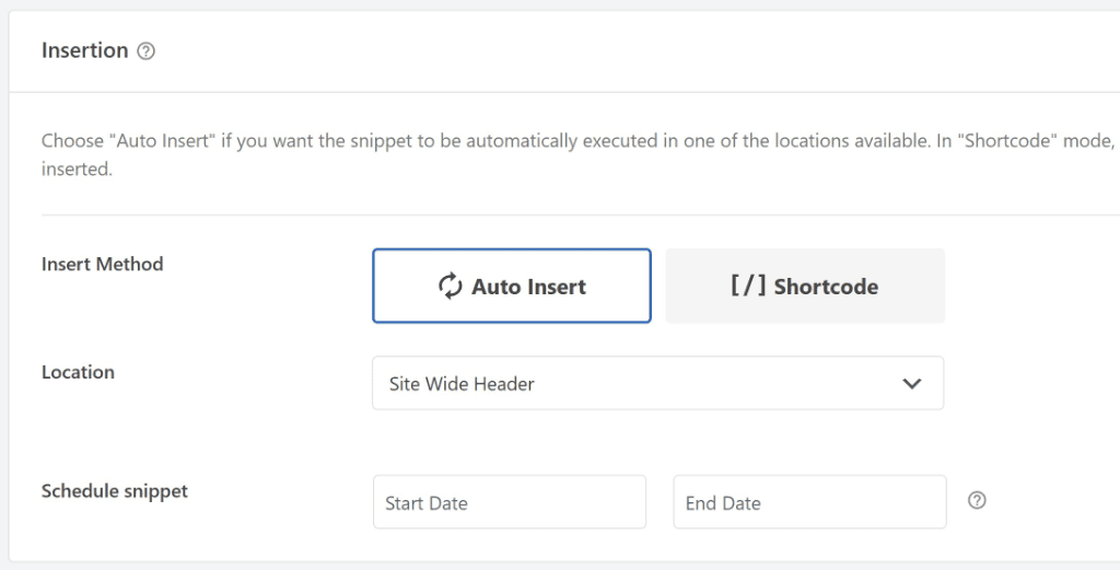 Auto insert site wide header