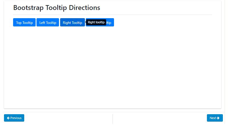 Simple Bootstrap Tooltips Example