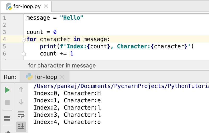 Python For Loop Example String