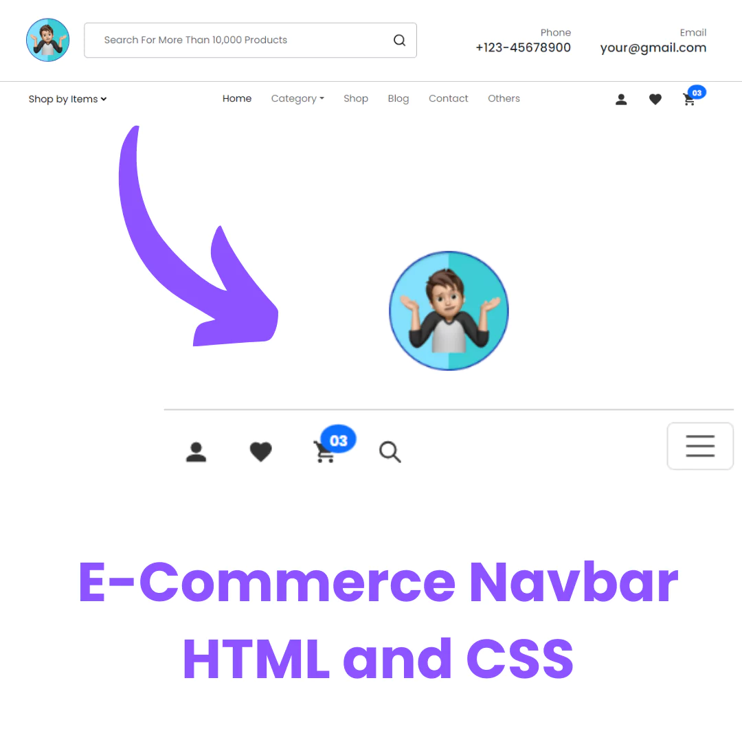 Preview of Navbar for E-Commerce Website