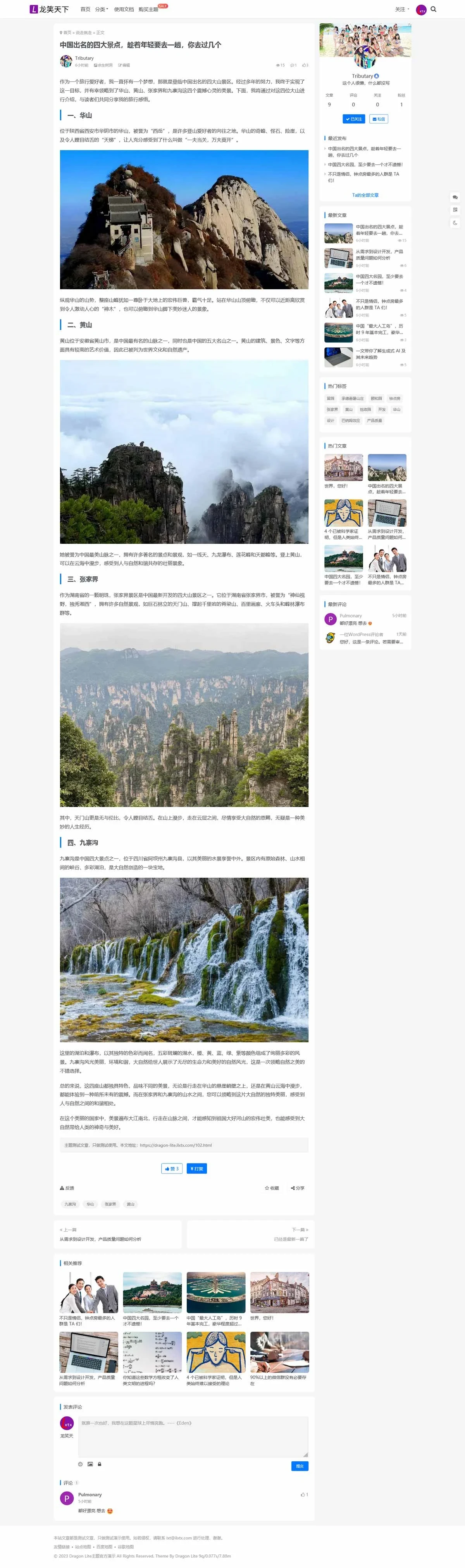 Dragon Lite 主题:WordPress 博客自媒体资讯主题 V1.4.0_图2
