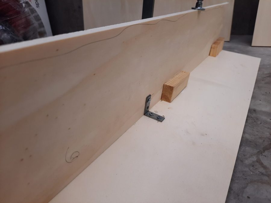 Making a Montessori bookshelf: constructing the "stair" of shelves