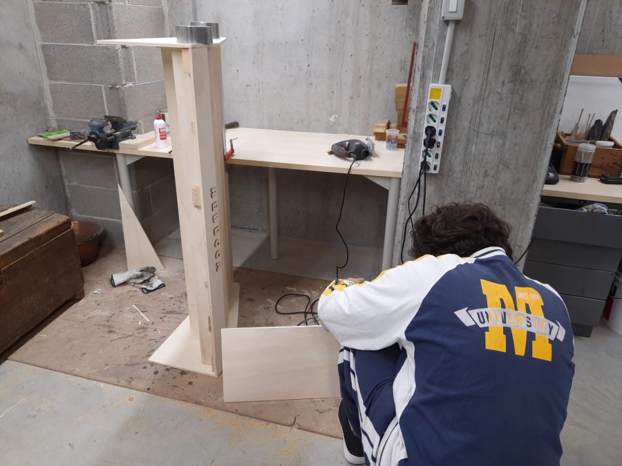 Making a Montessori bookshelf: constructing the "stair" of shelves