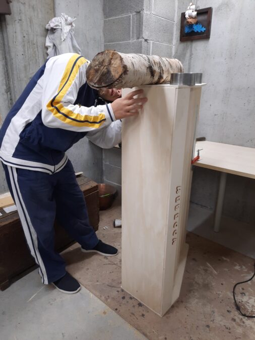 Making a Montessori bookshelf: constructing the "stair" of shelves