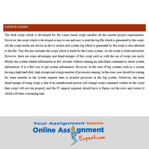 linux assignment sample