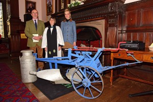 Reaseheath Principal Meredydd David, Rev Anne Lawson and Georgina Lamb celebrate Plough Sunday