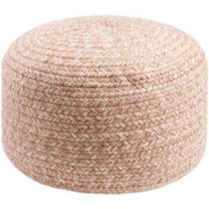 Dusty Pink and Blush Entwined Indoor/Outdoor Pouf by Livabliss