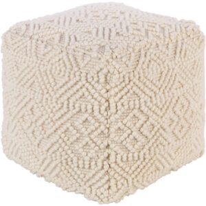 Hygge Cream Cotton Pouf by Livabliss