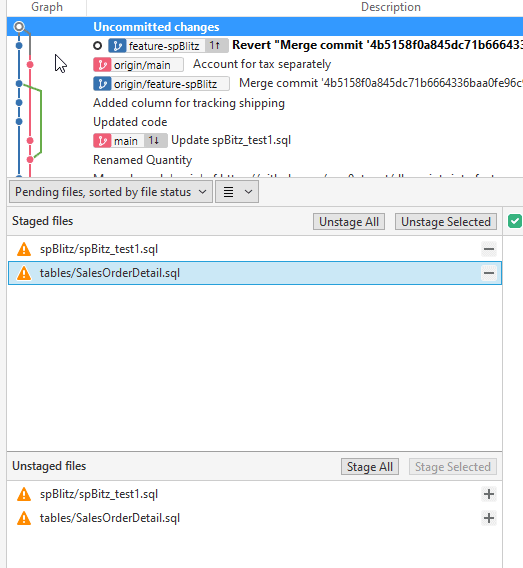Uncommitted merge changes