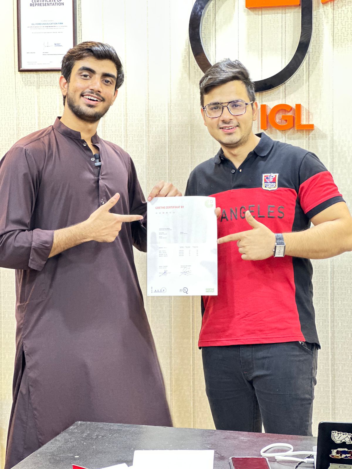 Anas Goethe Exam, Student at IGL