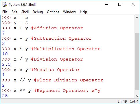 python arithmetic operator