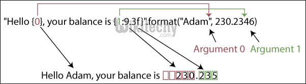 python format positional argument