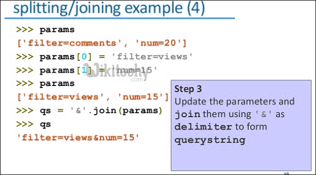 splitting joining python example