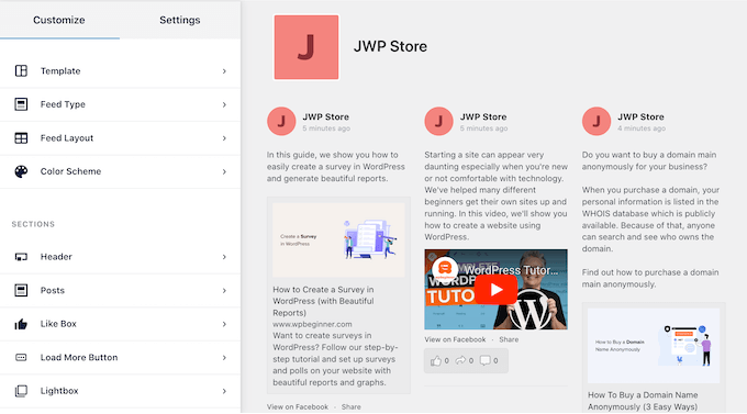 Creating a Facebook feed using the Smash Balloon editor Creating a Facebook feed using the Smash Balloon editor
