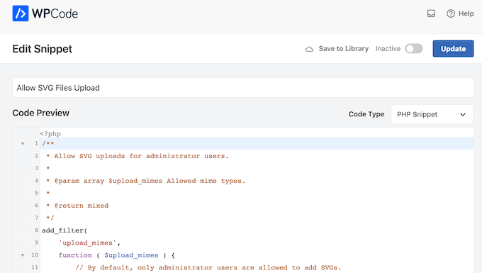 Editorul de cod WPCode Editorul de cod WPCode