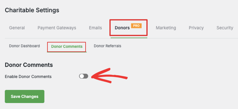 enable donor comments | Charitable Enable donor comments