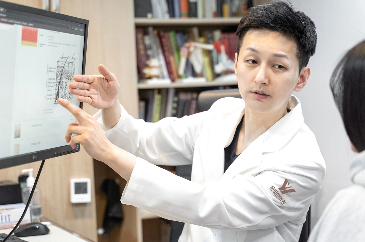 수원 안면비대칭 치료 시술 영통 한방안이비인후피부과 병원 피부 구조 설명